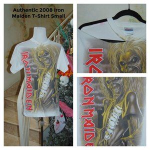 Iron Maiden 2008 Rare Cut Out T-Shirt Adult S White Killers Eddie Graphic Music
